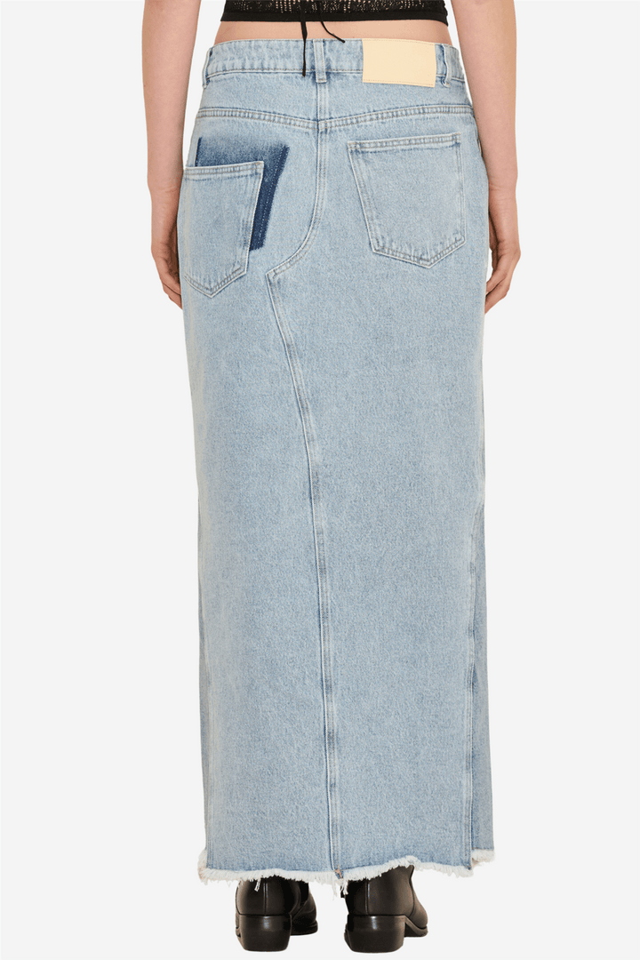 Holzweiler Skjørt Louisa Long Denim Skirt Lt. Blue Mix