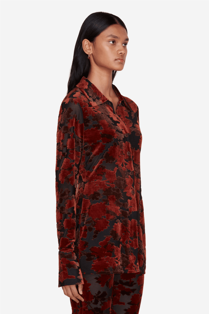 Holzweiler Topper & t-skjorter Cissi Devore Shirt Brown Mix
