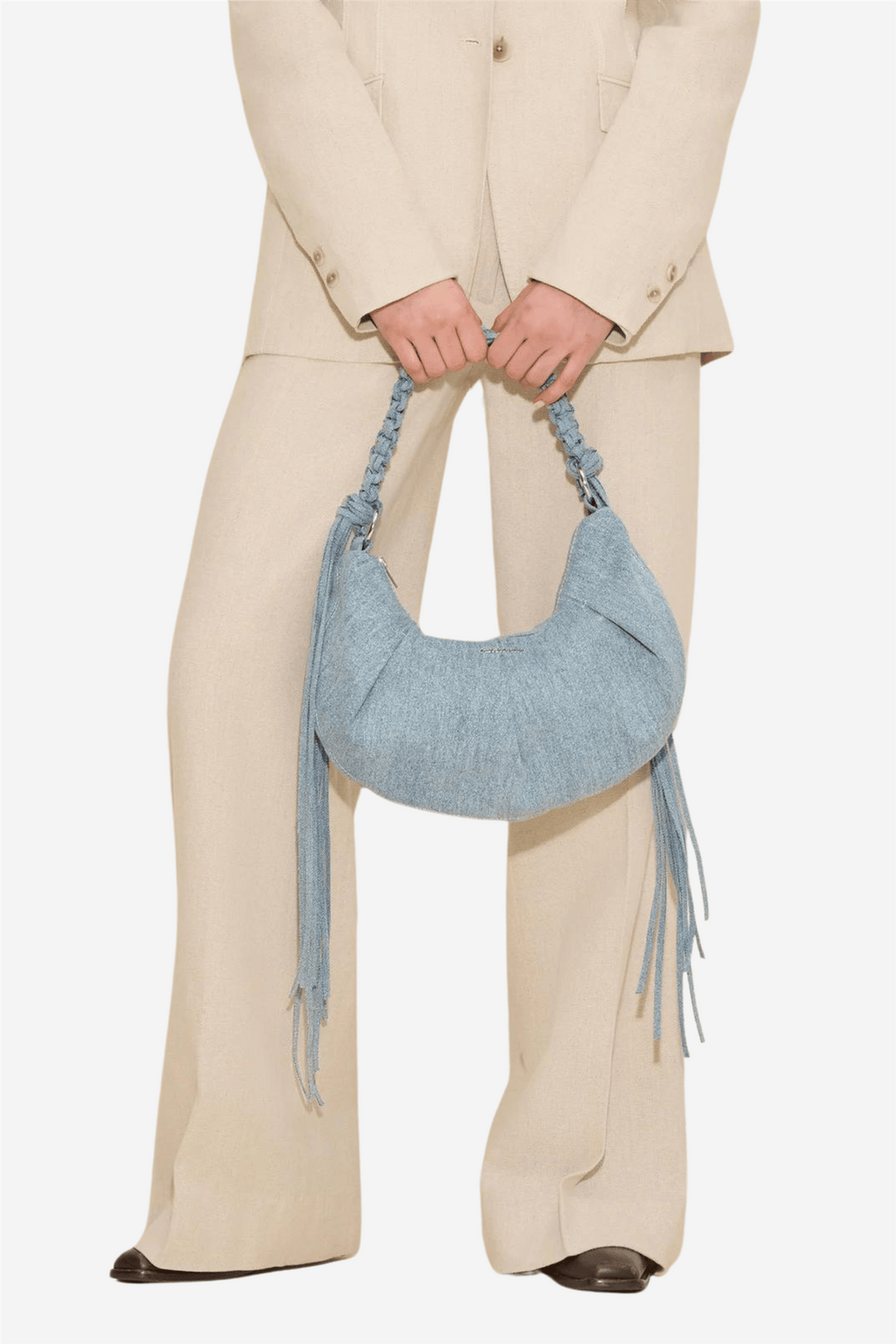 Holzweiler Vesker Cocoon Denim Small Bag Lt. Blue Mix