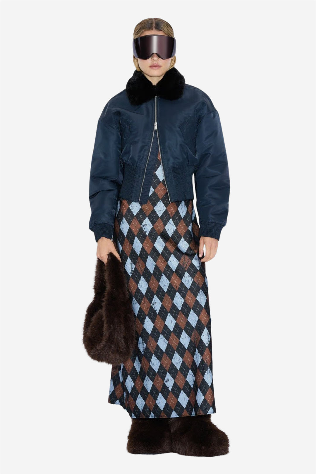 Holzweiler Vesker Reiko Furry Small Bag Dark Brown