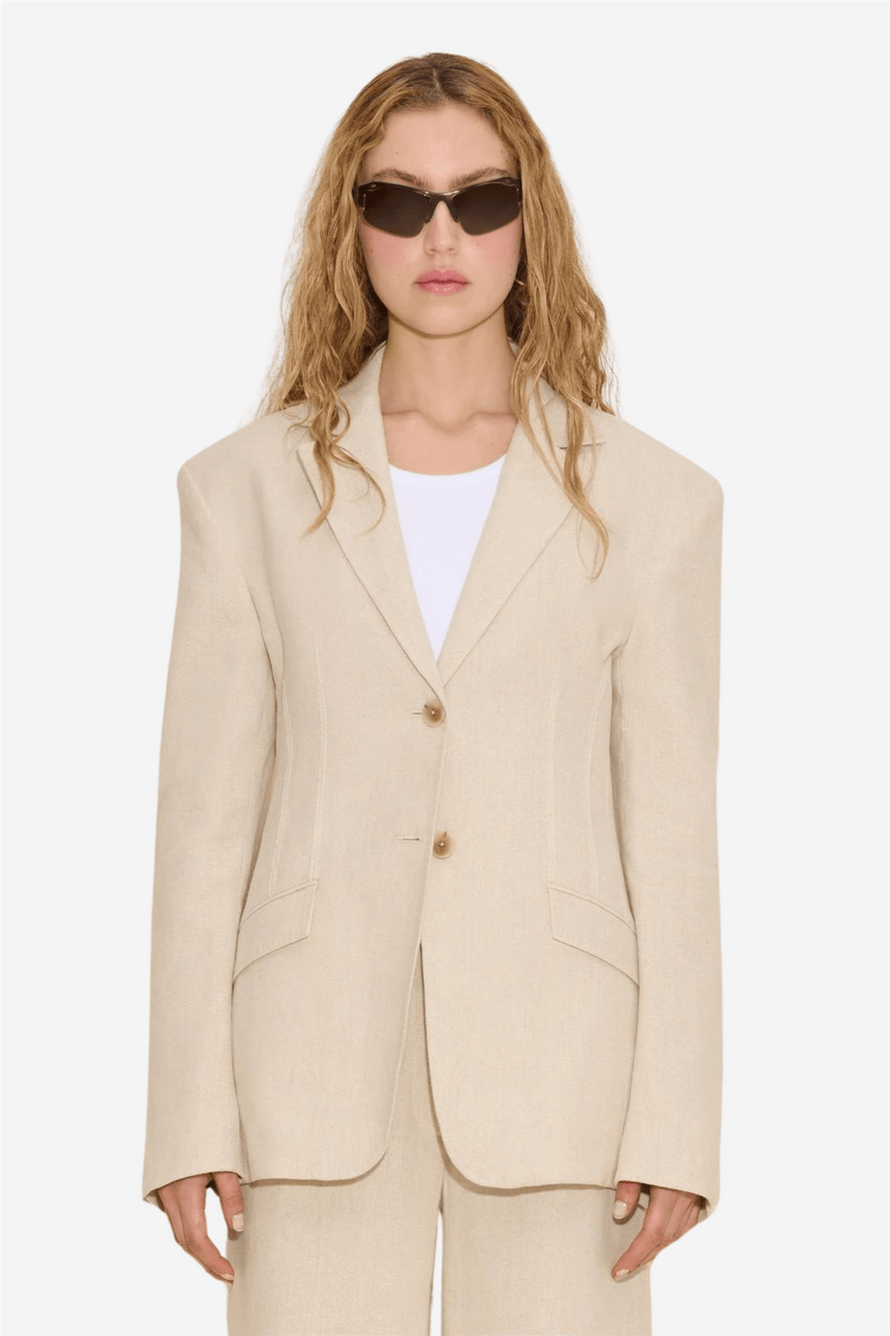 Holzweiler Yttertøy Cygnet Linen Blazer Ecru