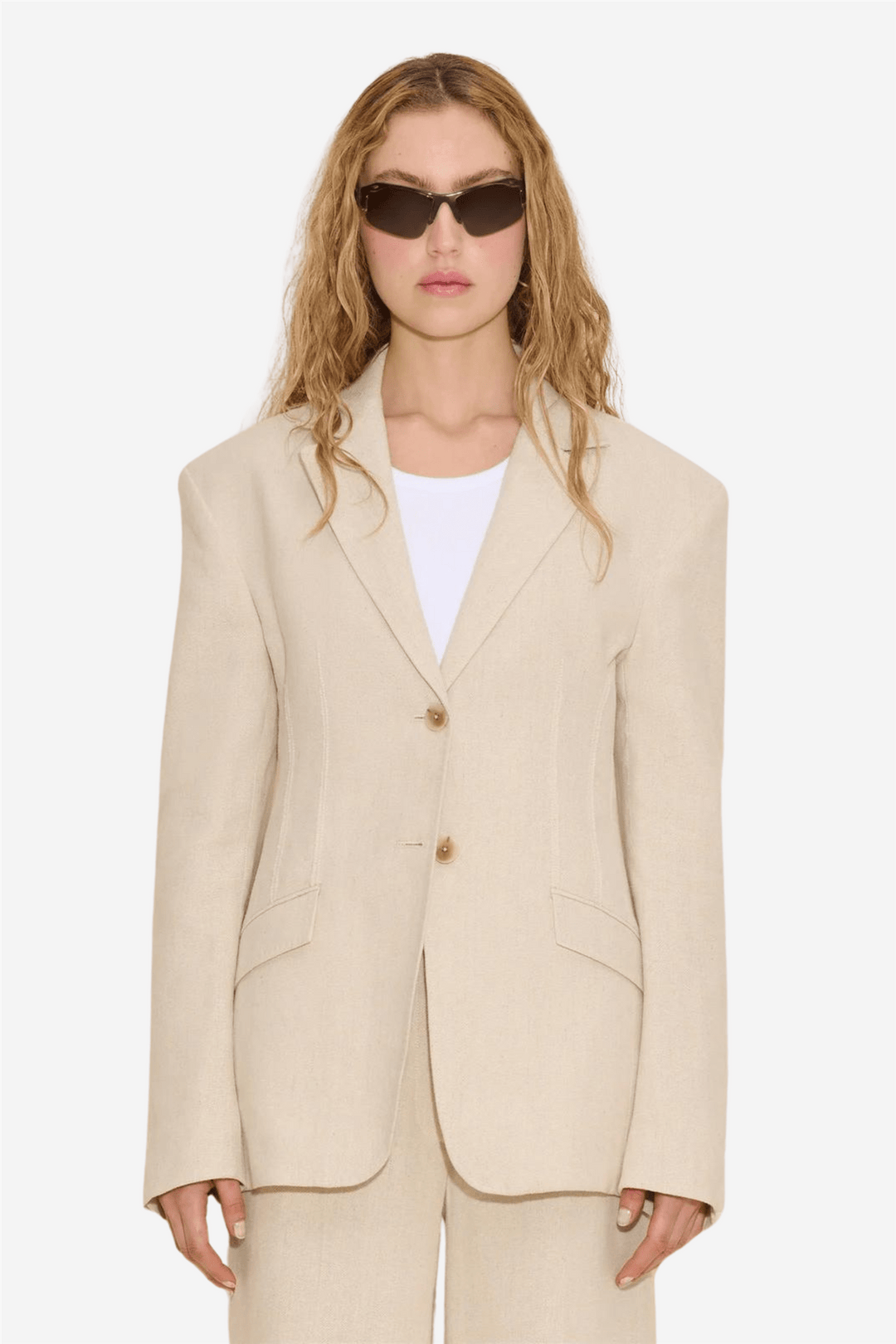 Holzweiler Yttertøy Cygnet Linen Blazer Ecru