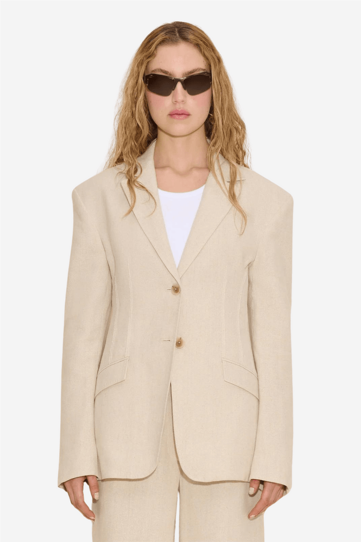 Holzweiler Yttertøy Cygnet Linen Blazer Ecru