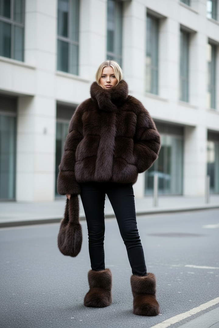 Holzweiler Yttertøy Steilia FauxFur Down Jacket Brown