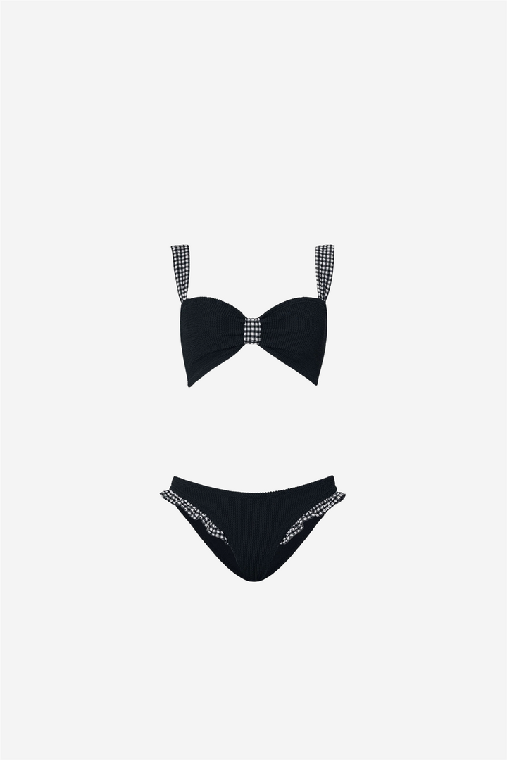 Hunza G Badetøy Loretta Bikini Black Gingham