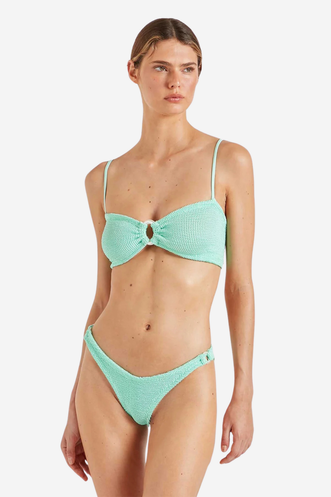 Hunza G Badetøy Misty Bikini Pearly Hoop Metallic Mint