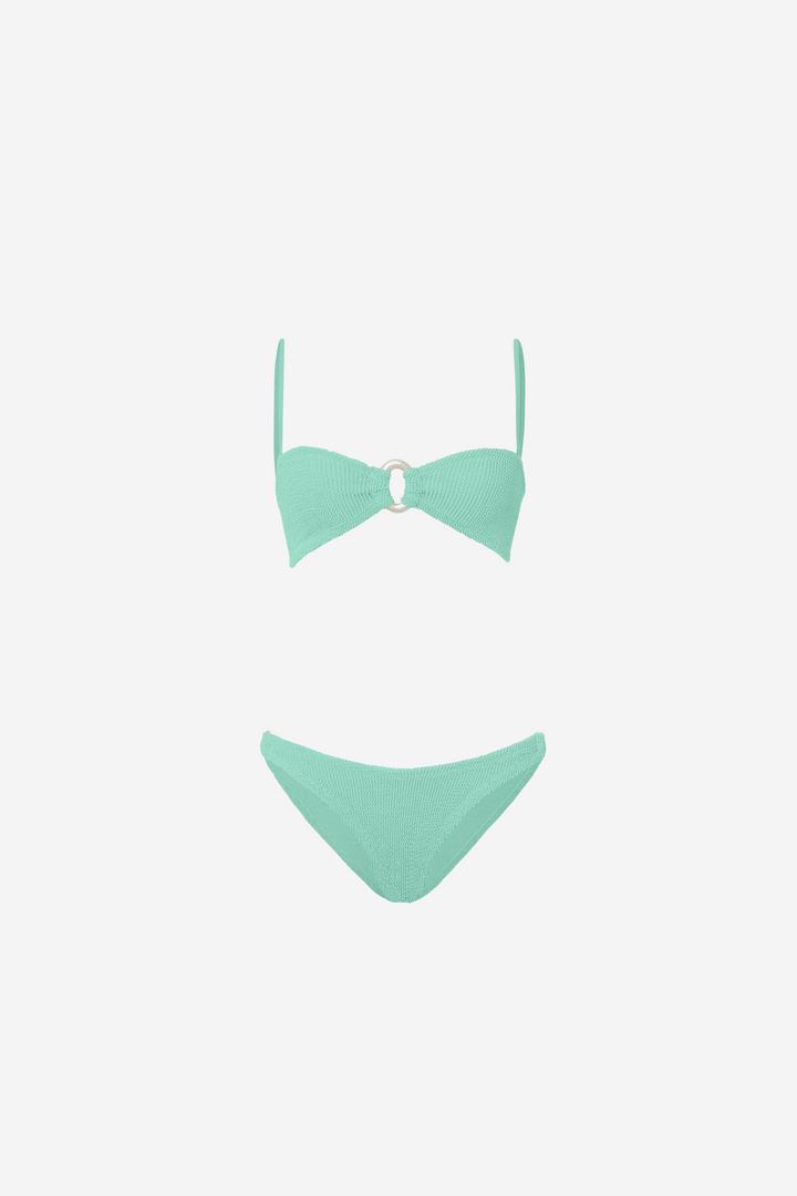 Hunza G Badetøy Misty Bikini Pearly Hoop Metallic Mint