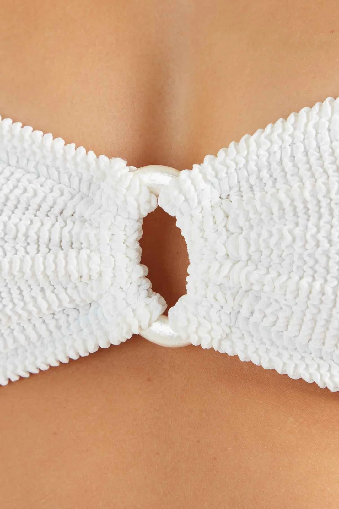 Hunza G Badetøy Misty Bikini Pearly Hoop White