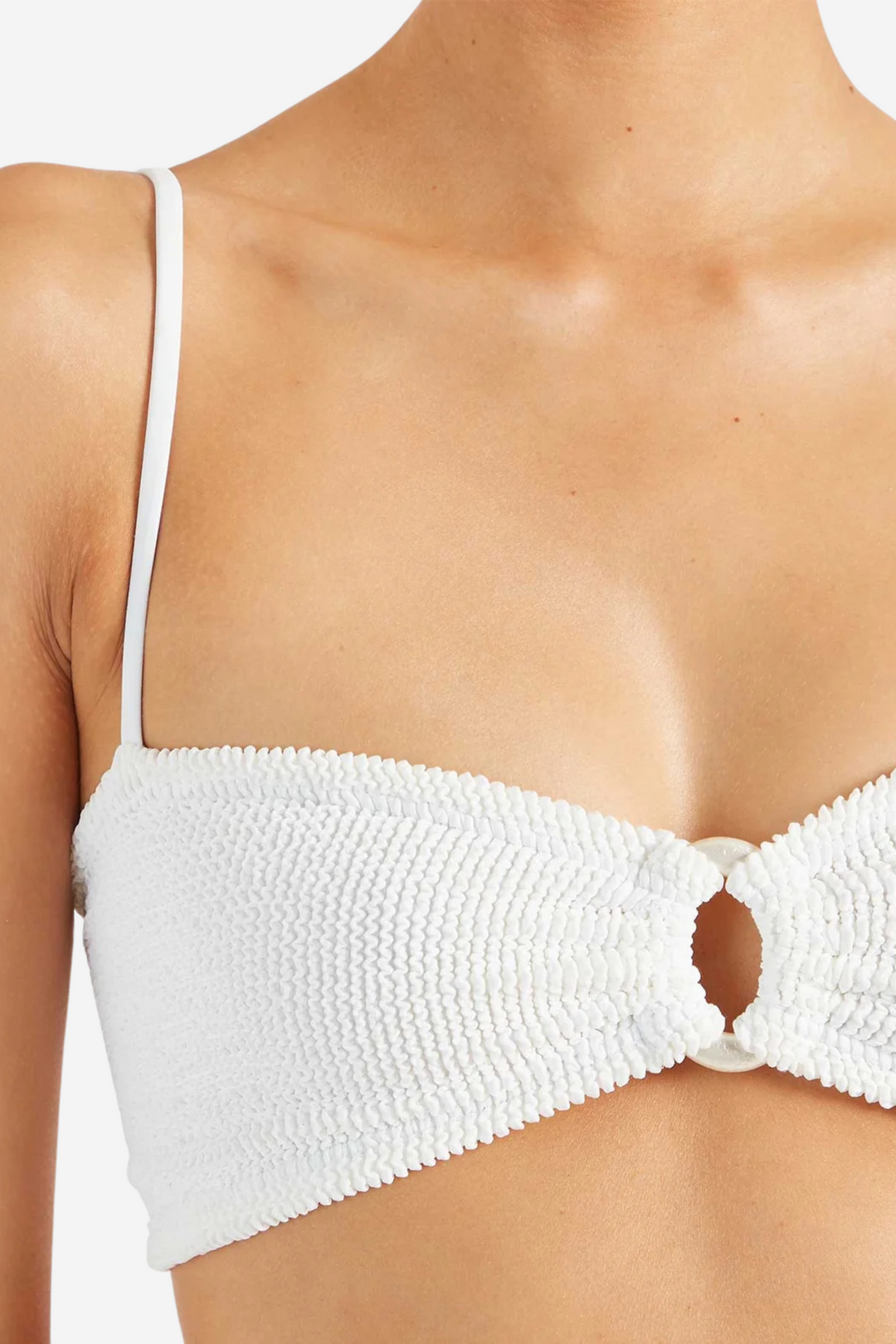 Hunza G Badetøy Misty Bikini Pearly Hoop White