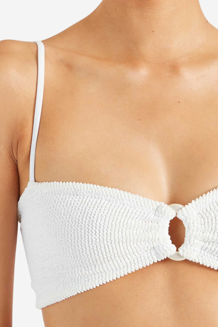 Hunza G Badetøy Misty Bikini Pearly Hoop White