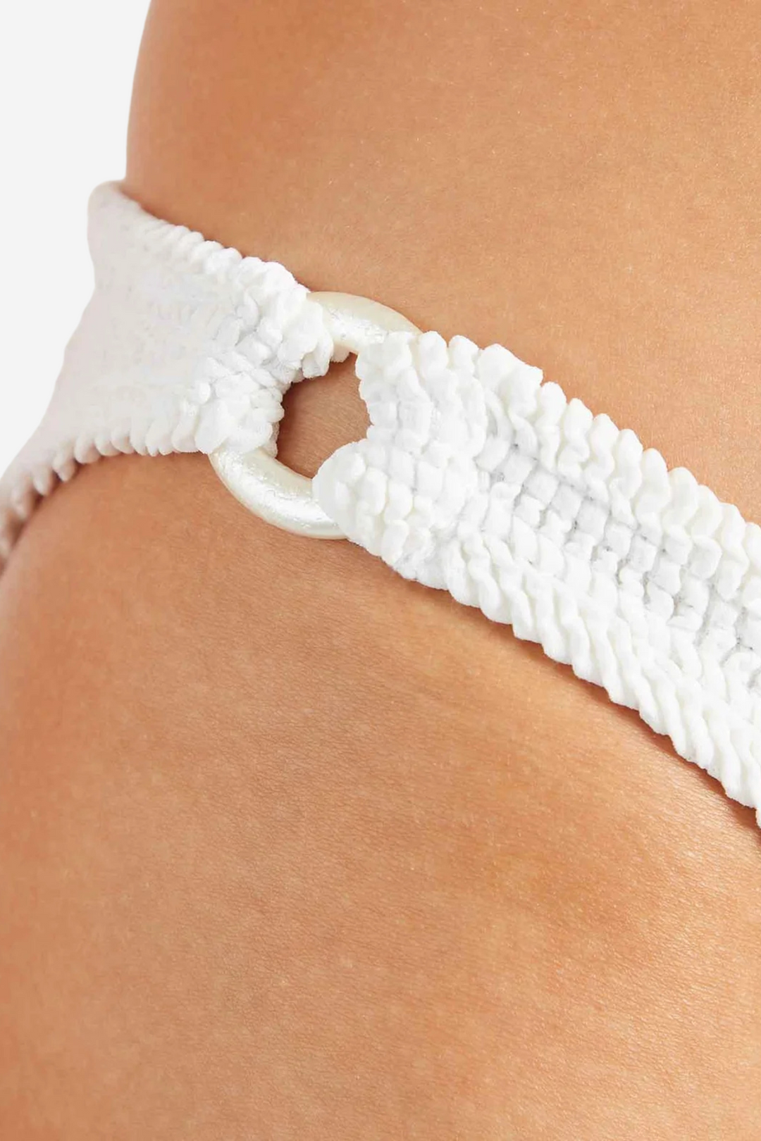 Hunza G Badetøy Misty Bikini Pearly Hoop White