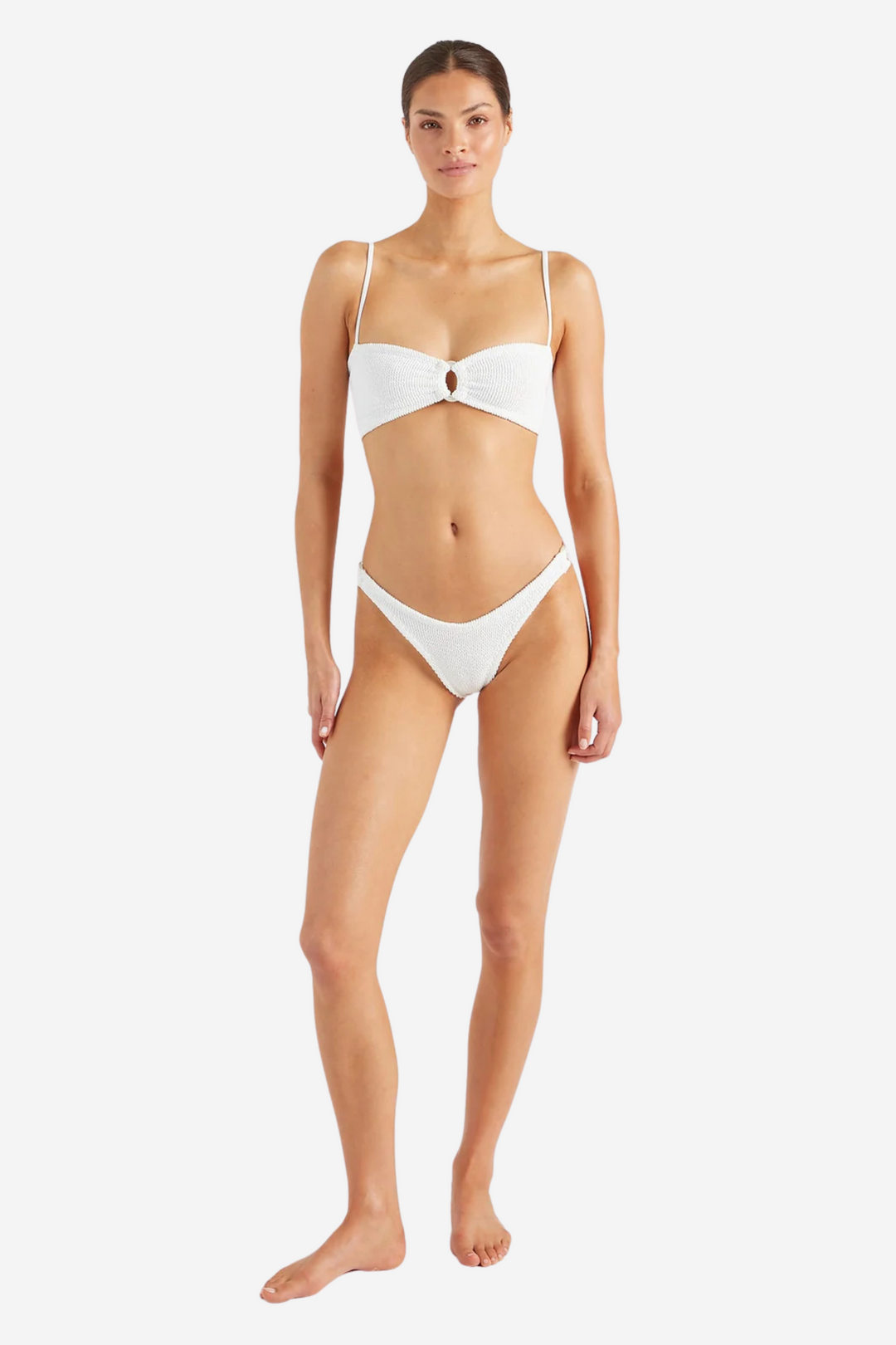 Hunza G Badetøy Misty Bikini Pearly Hoop White