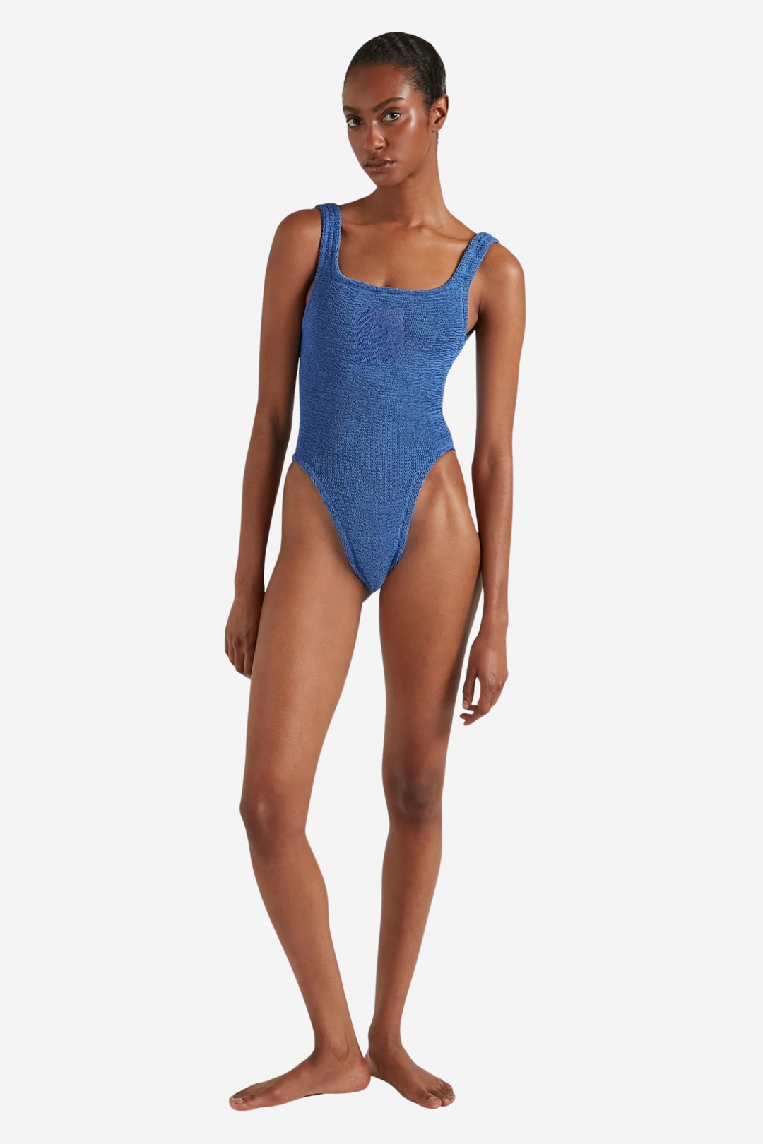 Hunza G Badetøy Square Neck Swim Metallic Denim