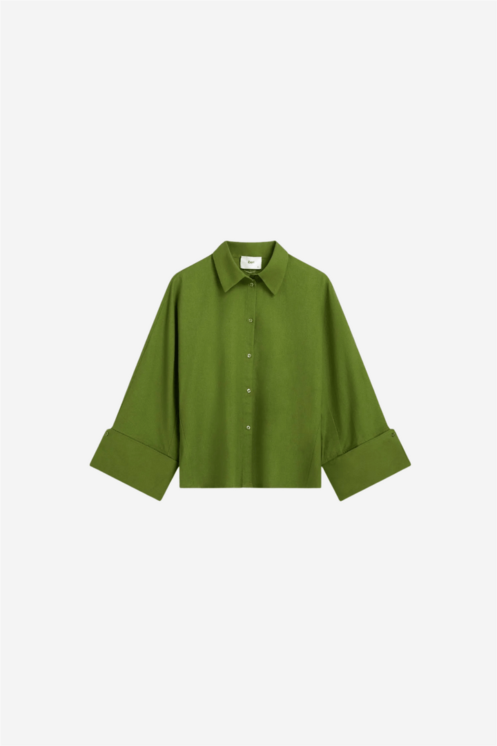 Iben Bluser &amp; Skjorter Atari Linen Shirt Leaf Green
