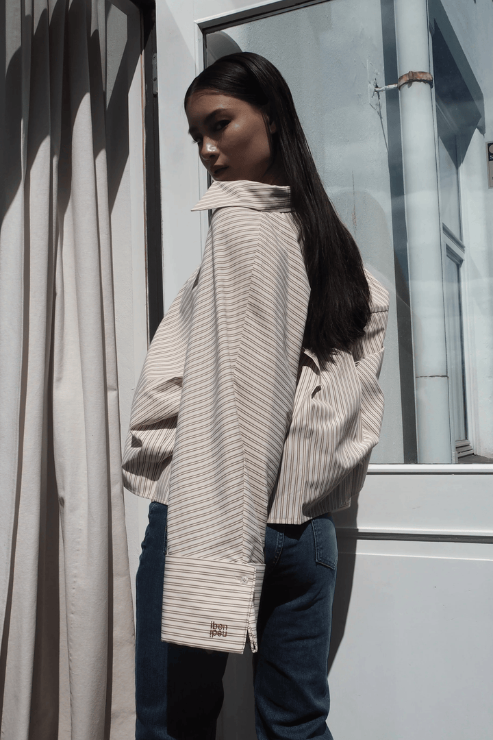 Iben Bluser & Skjorter Atari Shirt Beige Stripe