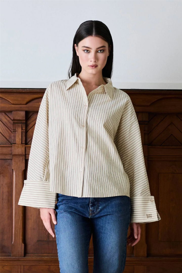 Iben Bluser & Skjorter Atari Shirt Oat Stripe