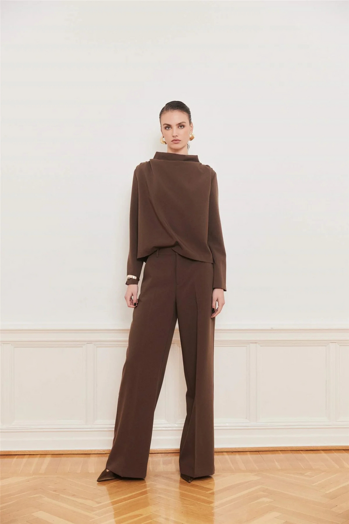 Iben Bukser & jeans Reign Tailored Extra Wide Brown