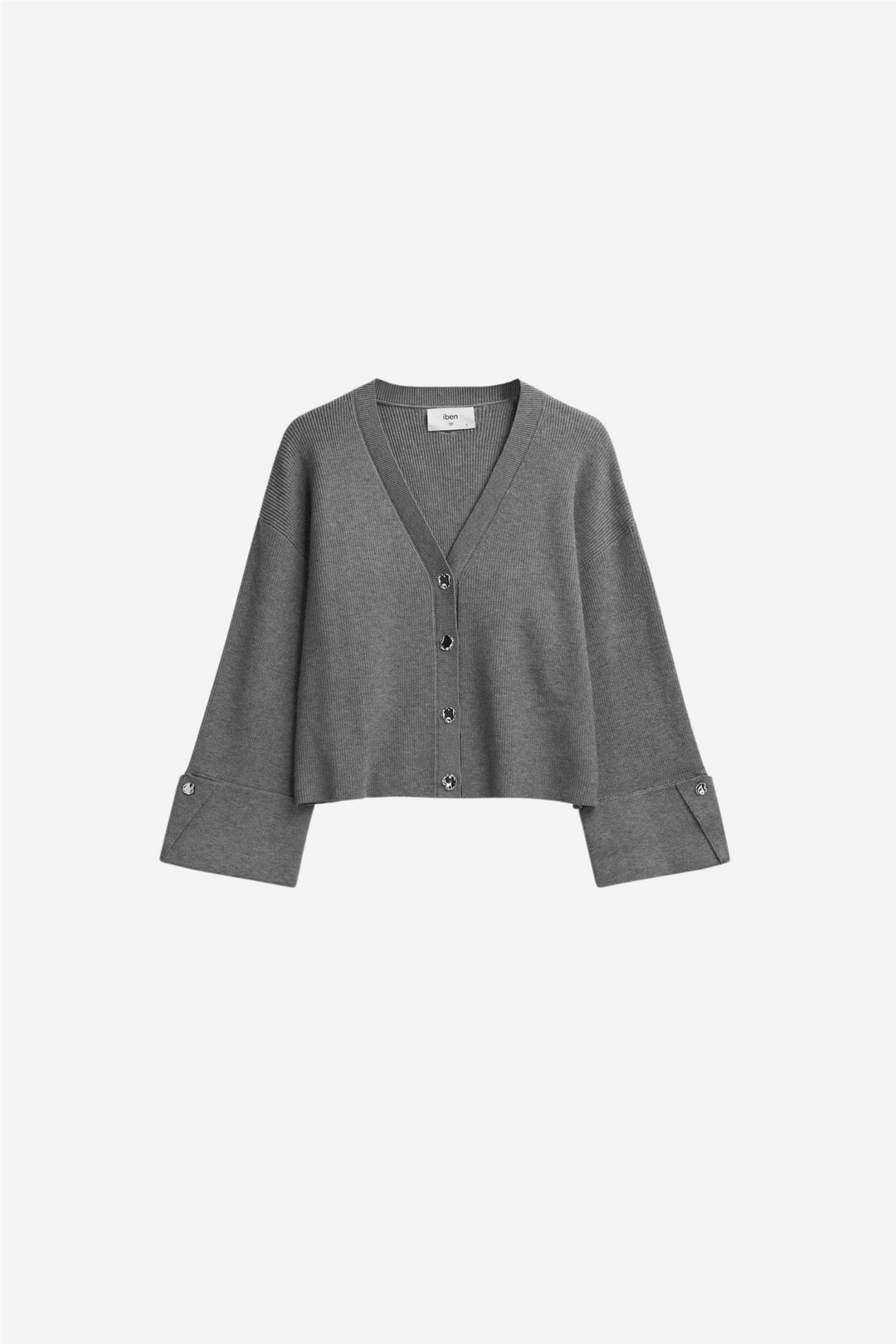 Iben Genser & Cardigan Atari Rib Cardigan Grey Melange