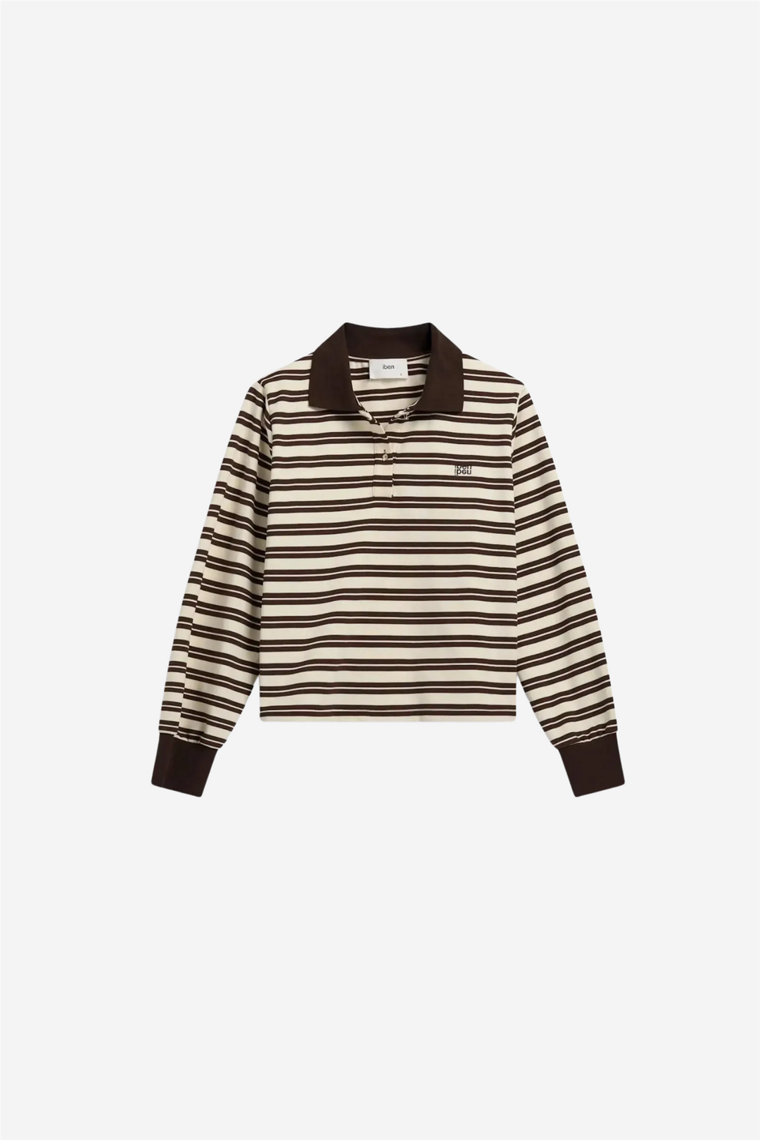 Iben Genser & Cardigan Grit Pique Sweater Cocoa Stripe
