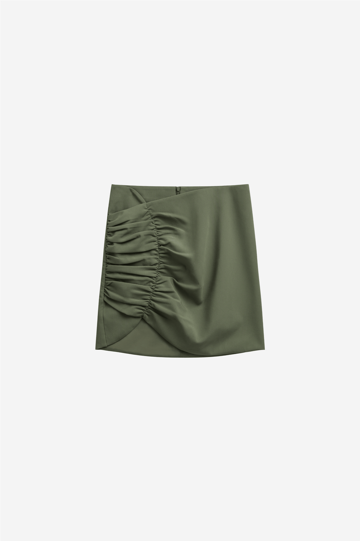 Iben Skjørt REFINED MINI SKIRT OLIVE GREEN