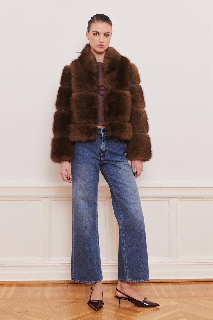 Iben Yttertøy Posh Short Coat Dark Brown