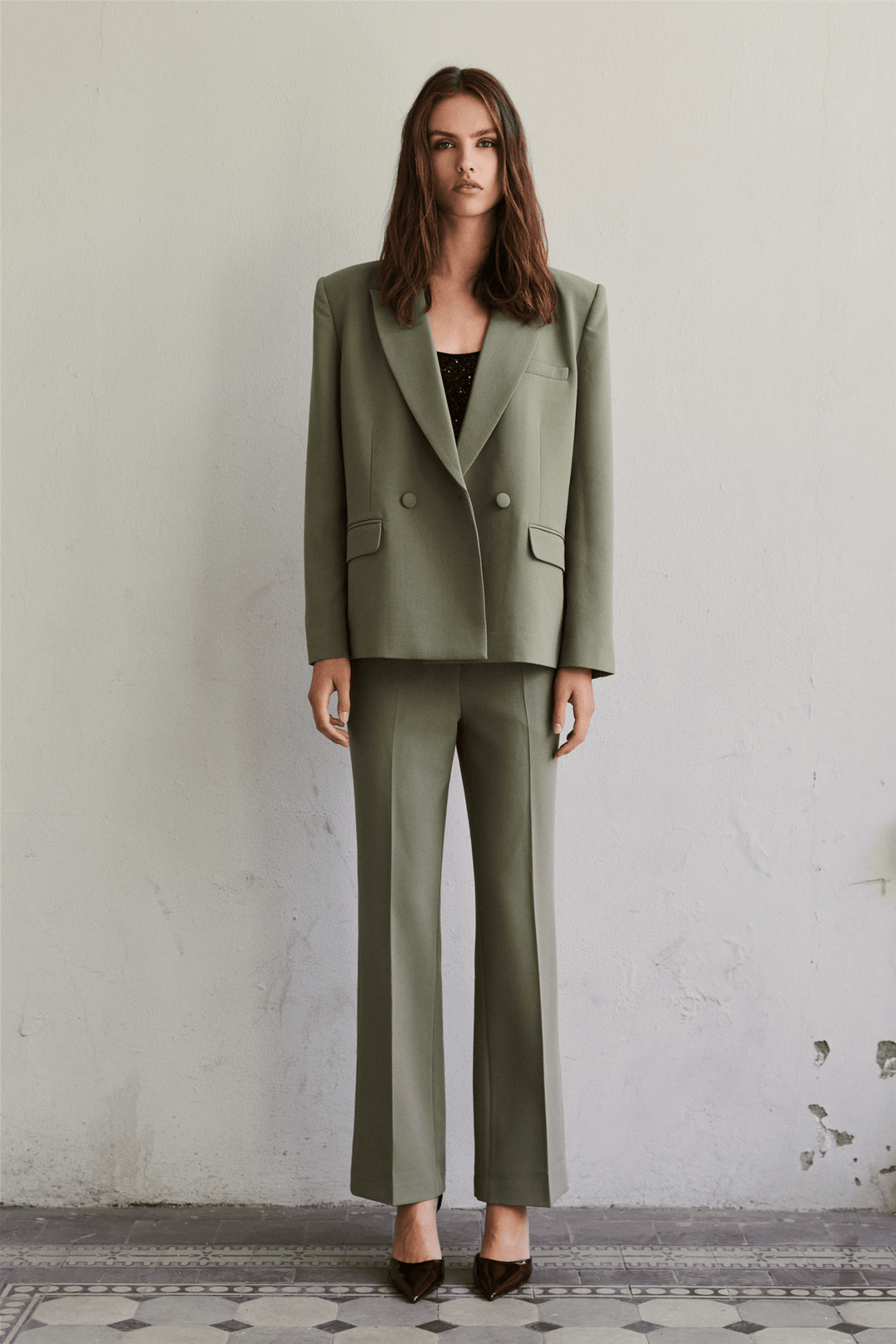 Iben Yttertøy REFINED BLAZER OLIVE GREEN