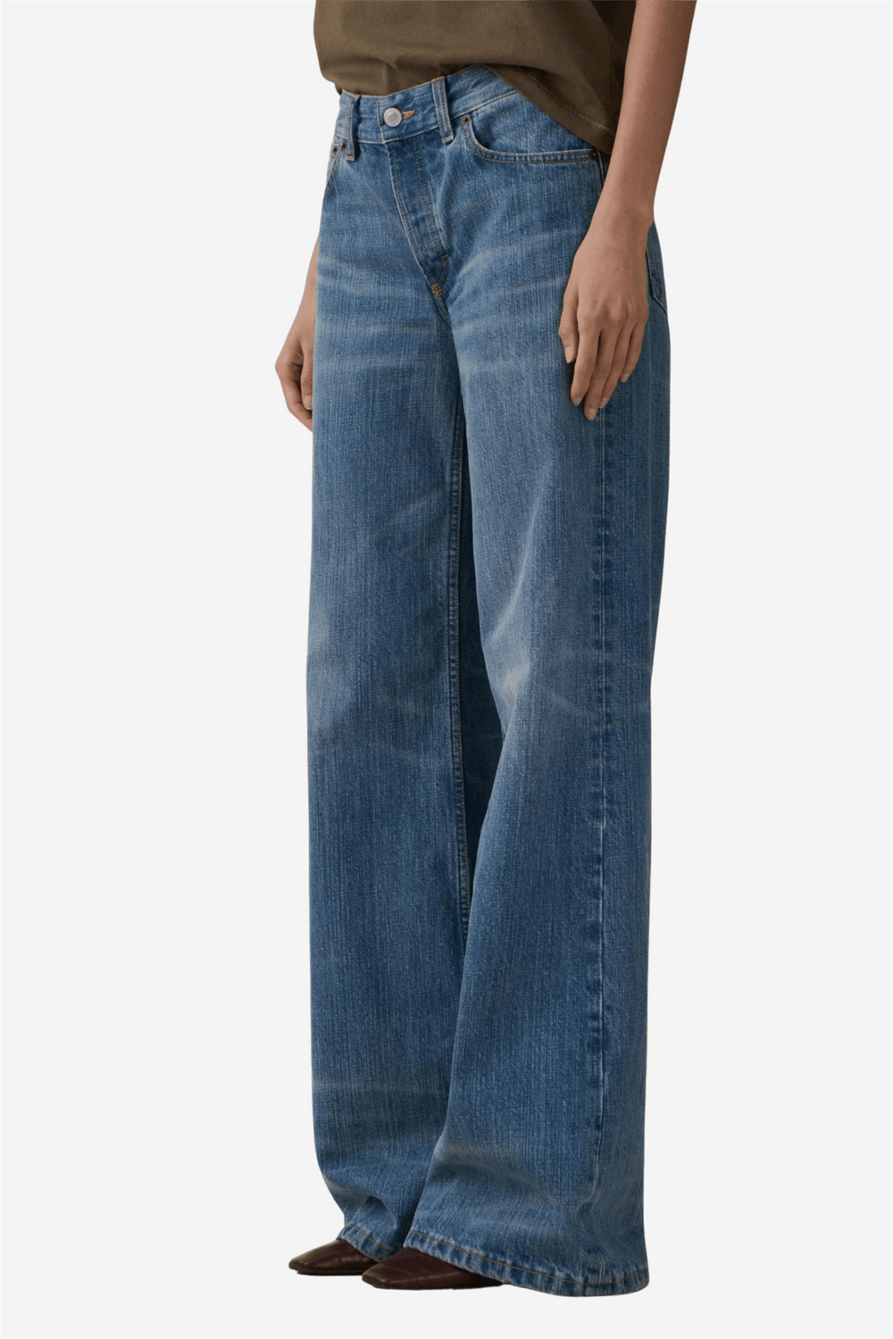 Jeanerica Bukser & jeans Kyoto Mid Blue Righe