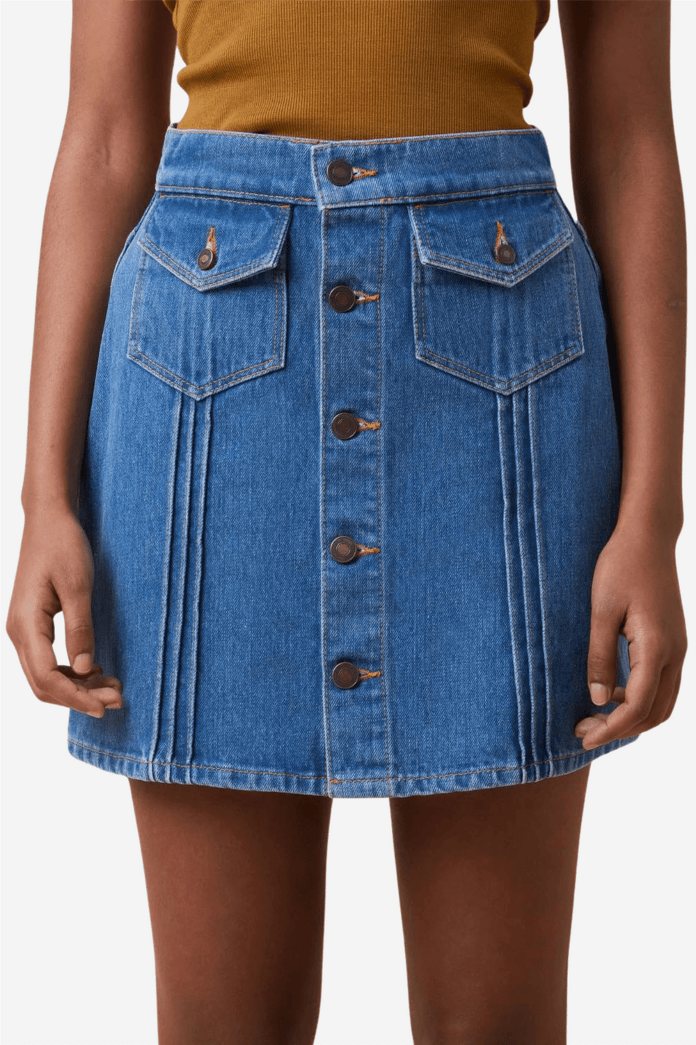 Jeanerica Skjørt Andrea Skirt Mid Blue