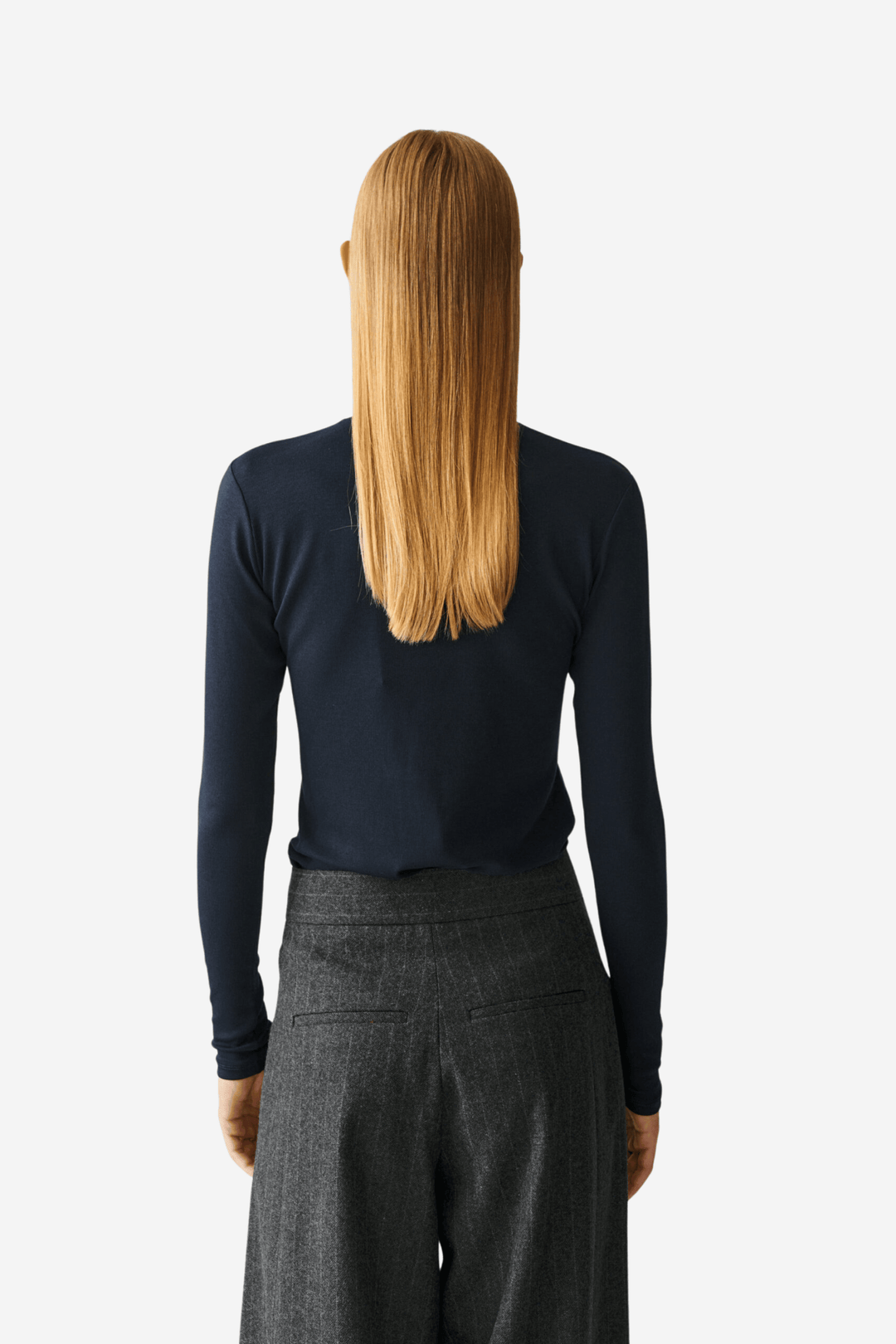 Julie Josephine Genser & Cardigan Rib Cotton Jersey Polo Dark Navy