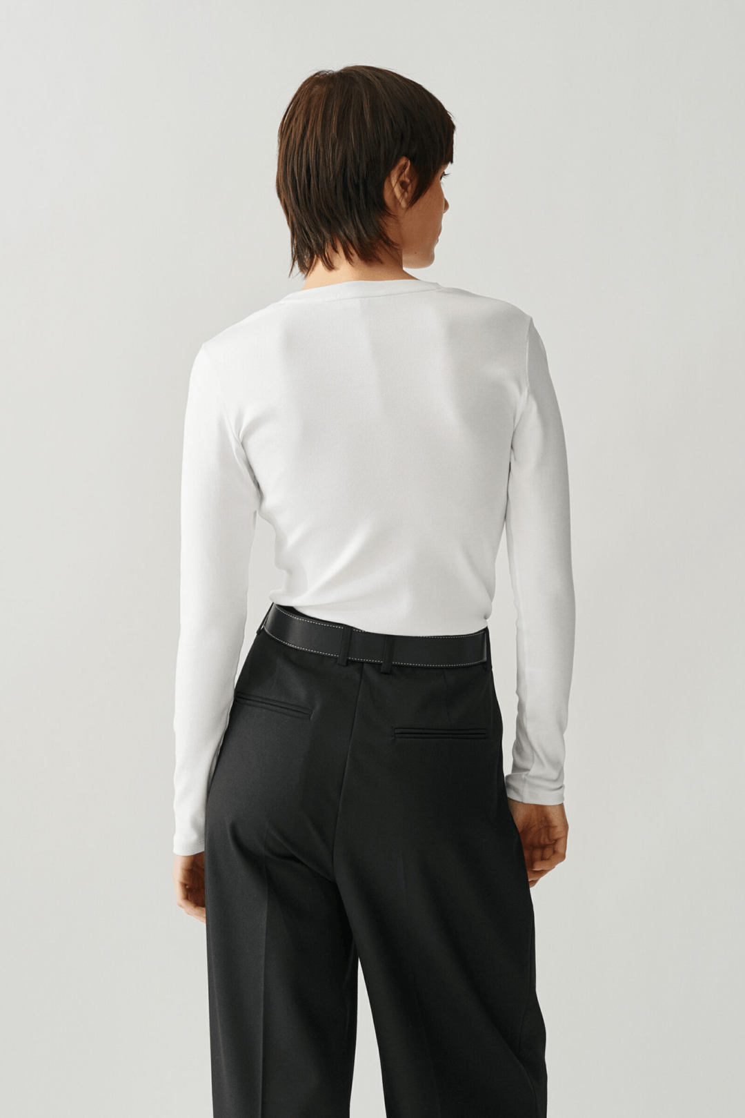 Julie Josephine Genser & Cardigan Roundneck Cotton Jersey Longsleeve White