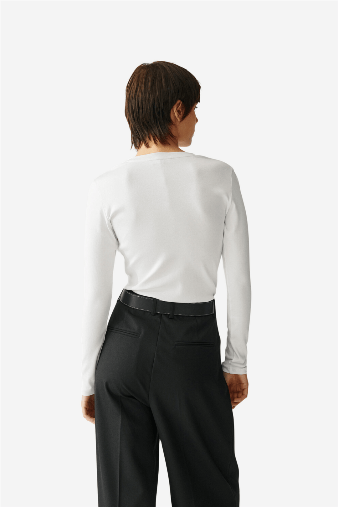 Julie Josephine Genser & Cardigan Roundneck Rib Longsleeve White