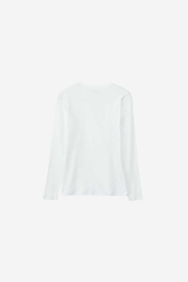 Julie Josephine Genser & Cardigan Roundneck Rib Longsleeve White