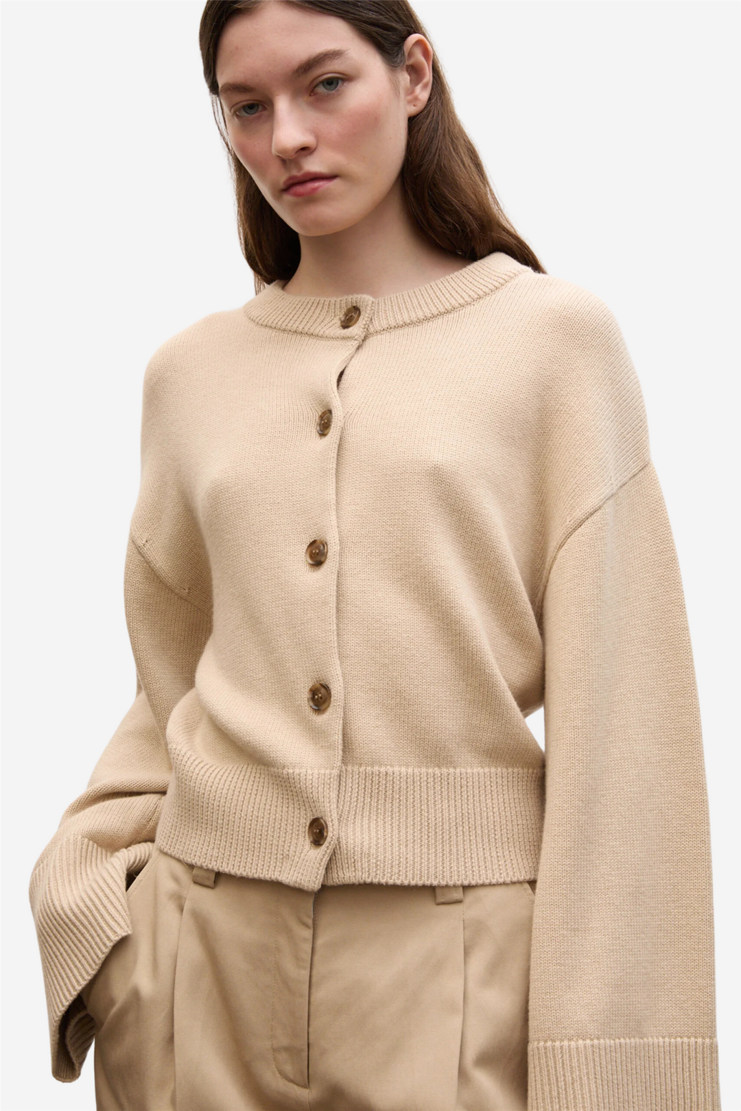 Julie Josephine Genser & Cardigan Wide Sleeve Cardigan Soft Sand