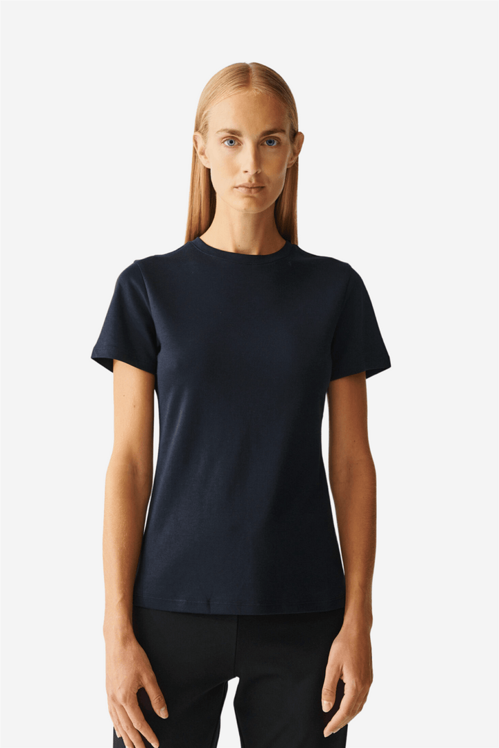 Julie Josephine T-skjorte Roundneck Cotton Jersey Tee Dark Navy