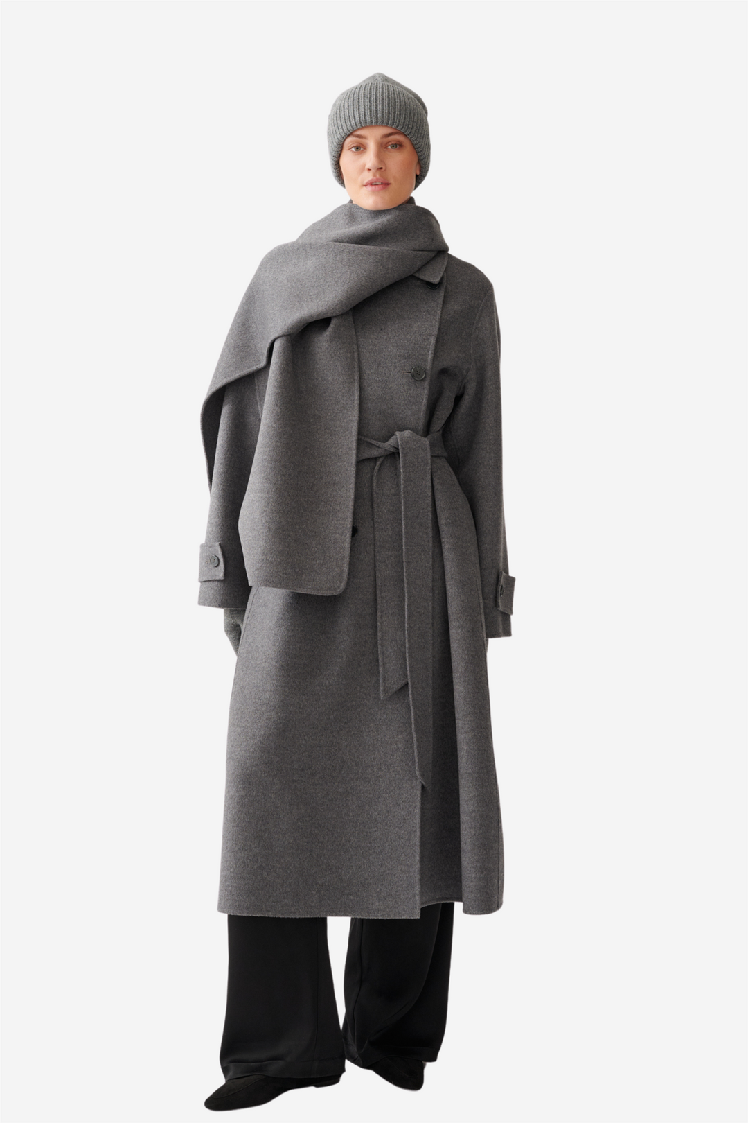 Julie Josephine Tilbehør Chunky Wool Beanie Grey Melange