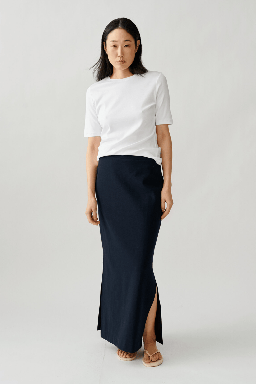 Julie Josephine Topper & t-skjorter Half Sleeve Roundneck Rib Tee White