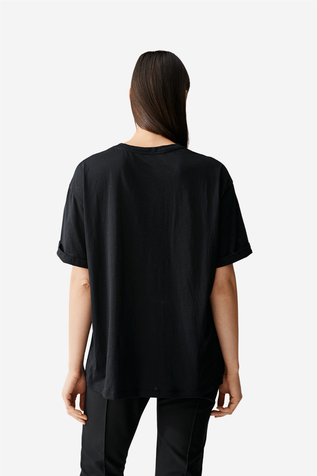 Julie Josephine Topper & t-skjorter Oversized Cotton Jersey Tee Black