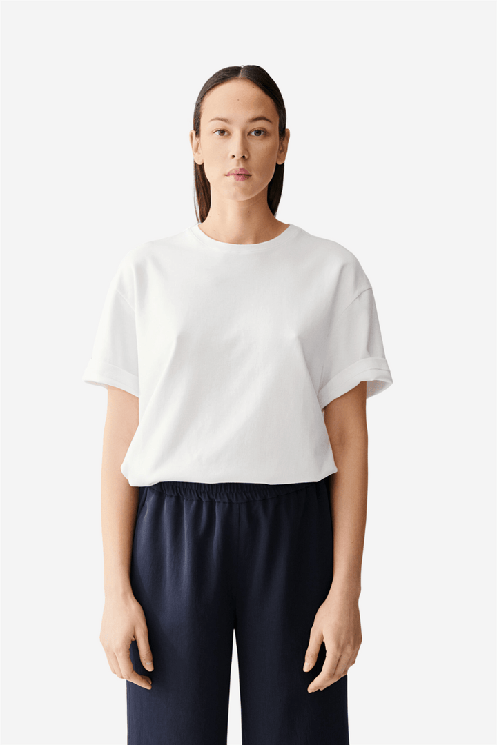 Julie Josephine Topper & t-skjorter Oversized Cotton Jersey Tee White