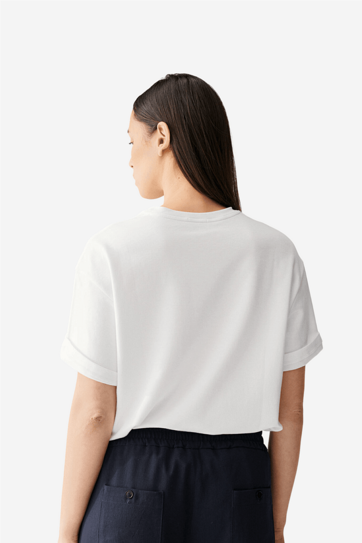 Julie Josephine Topper & t-skjorter Oversized Cotton Jersey Tee White