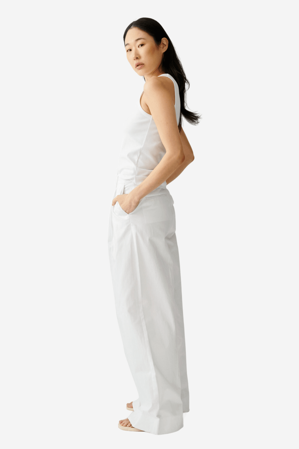 Julie Josephine Topper & t-skjorter Sleeveless Roundneck Rib Top White