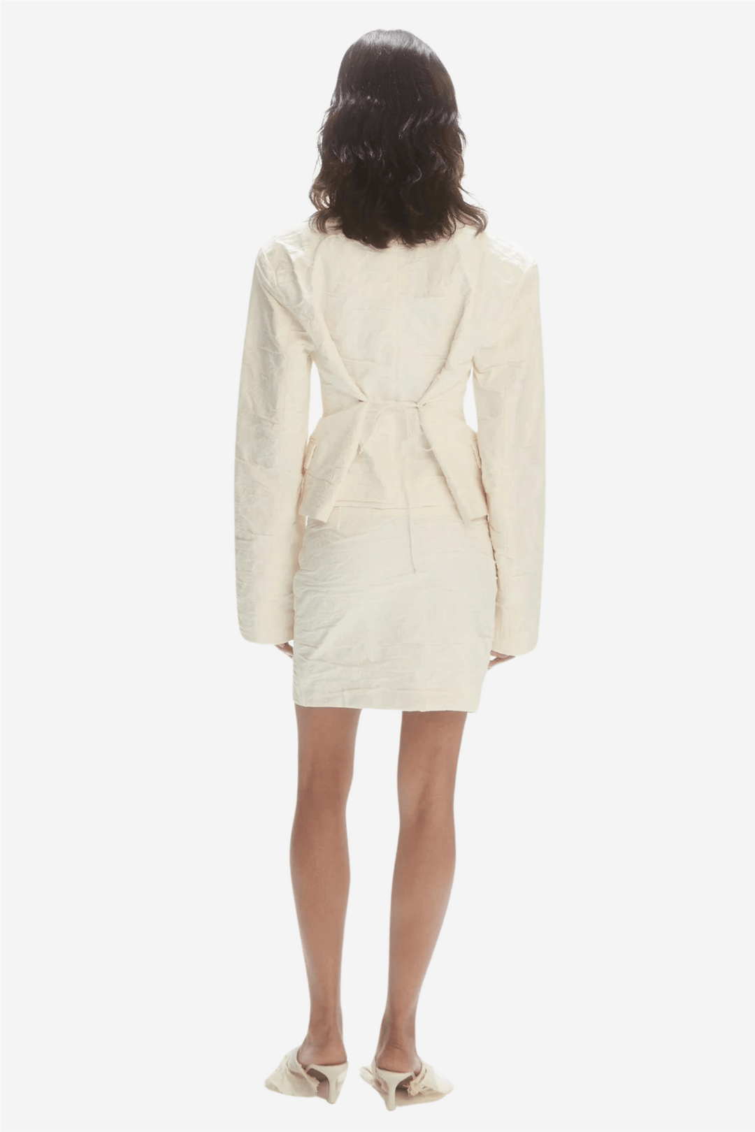 Les Coyotes De Paris Skjørt Overlap Mini Skirt Natural Flower Jacquard