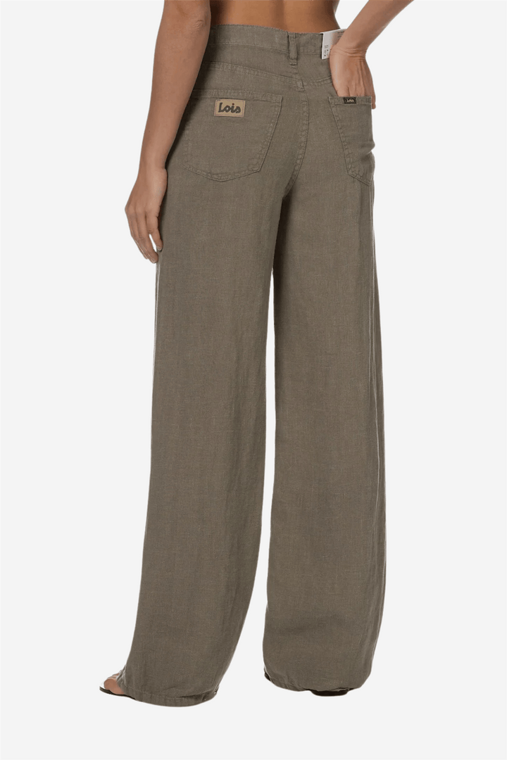 Lois Bukser &amp; jeans Skater Loose-Z Linen Colour Hedge Green