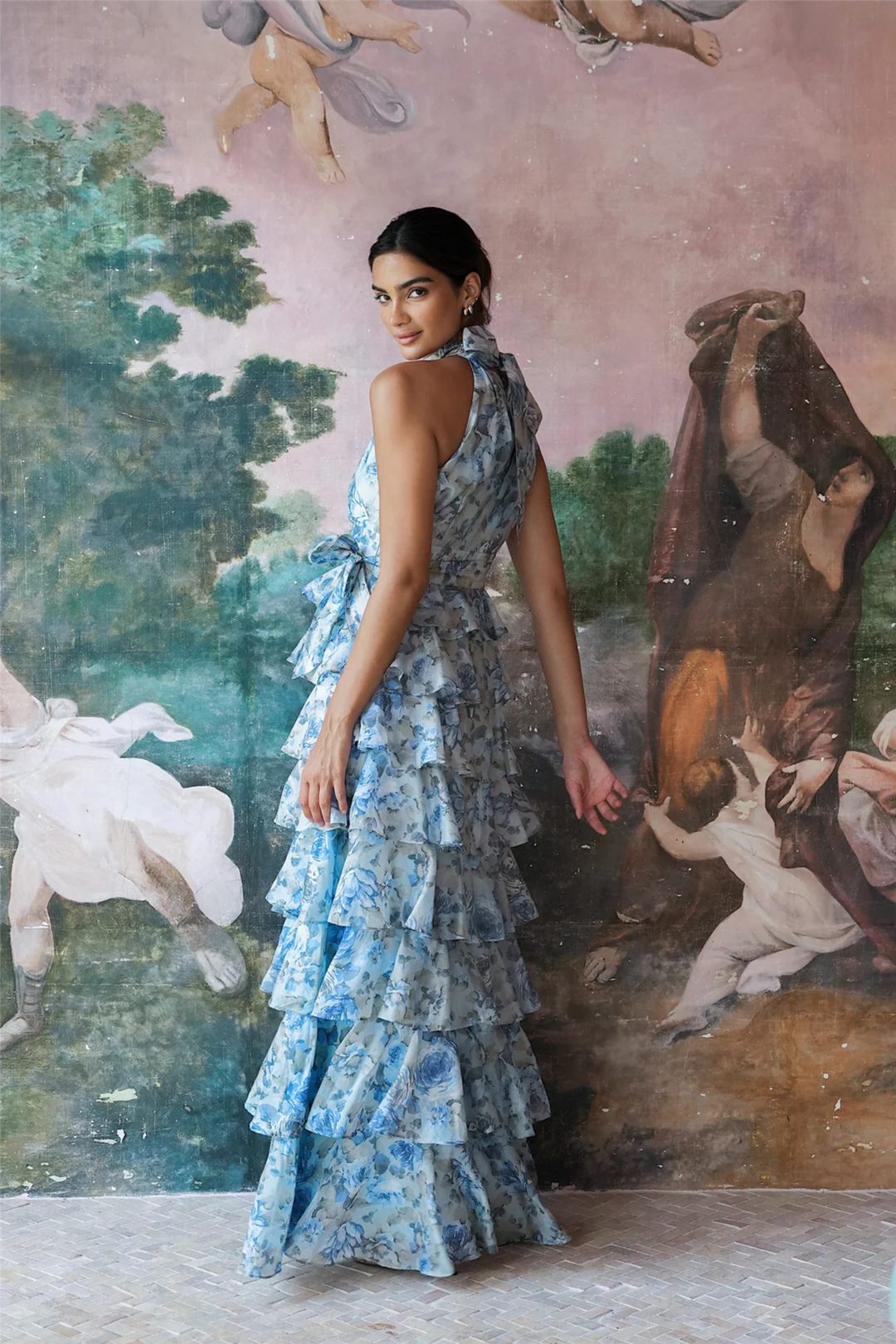 Love Lolina Kjoler & jumpsuits Angel Maxi Halterneck Midnight Bloom