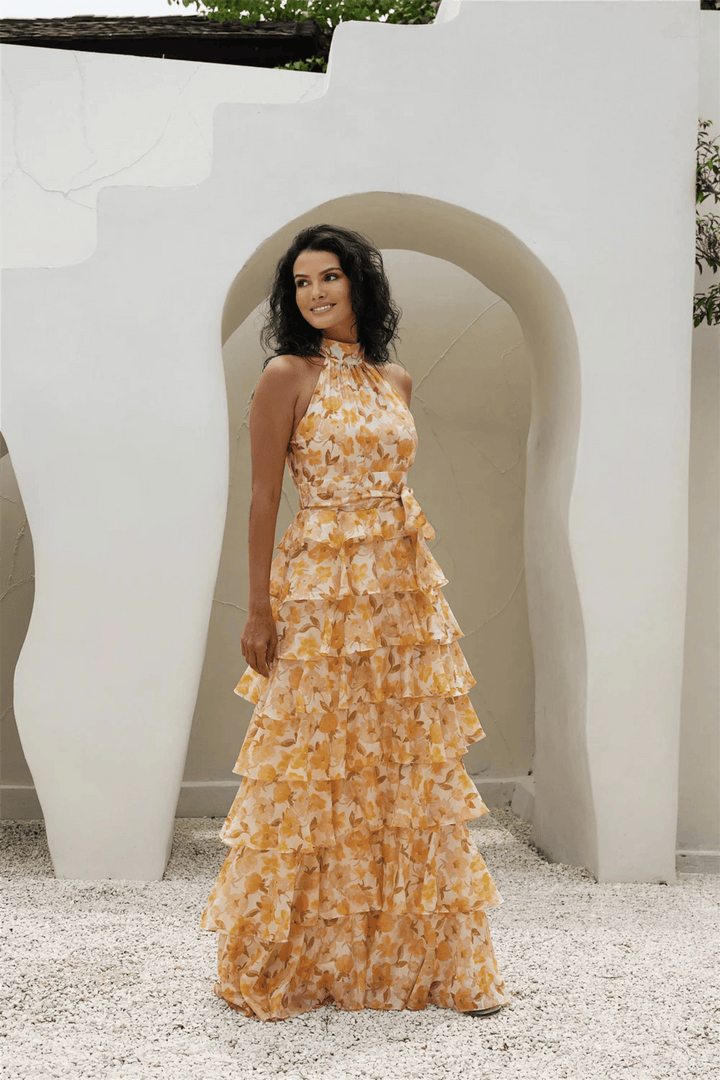 Love Lolina Kjoler & jumpsuits Angel Maxi Halterneck Sunlit