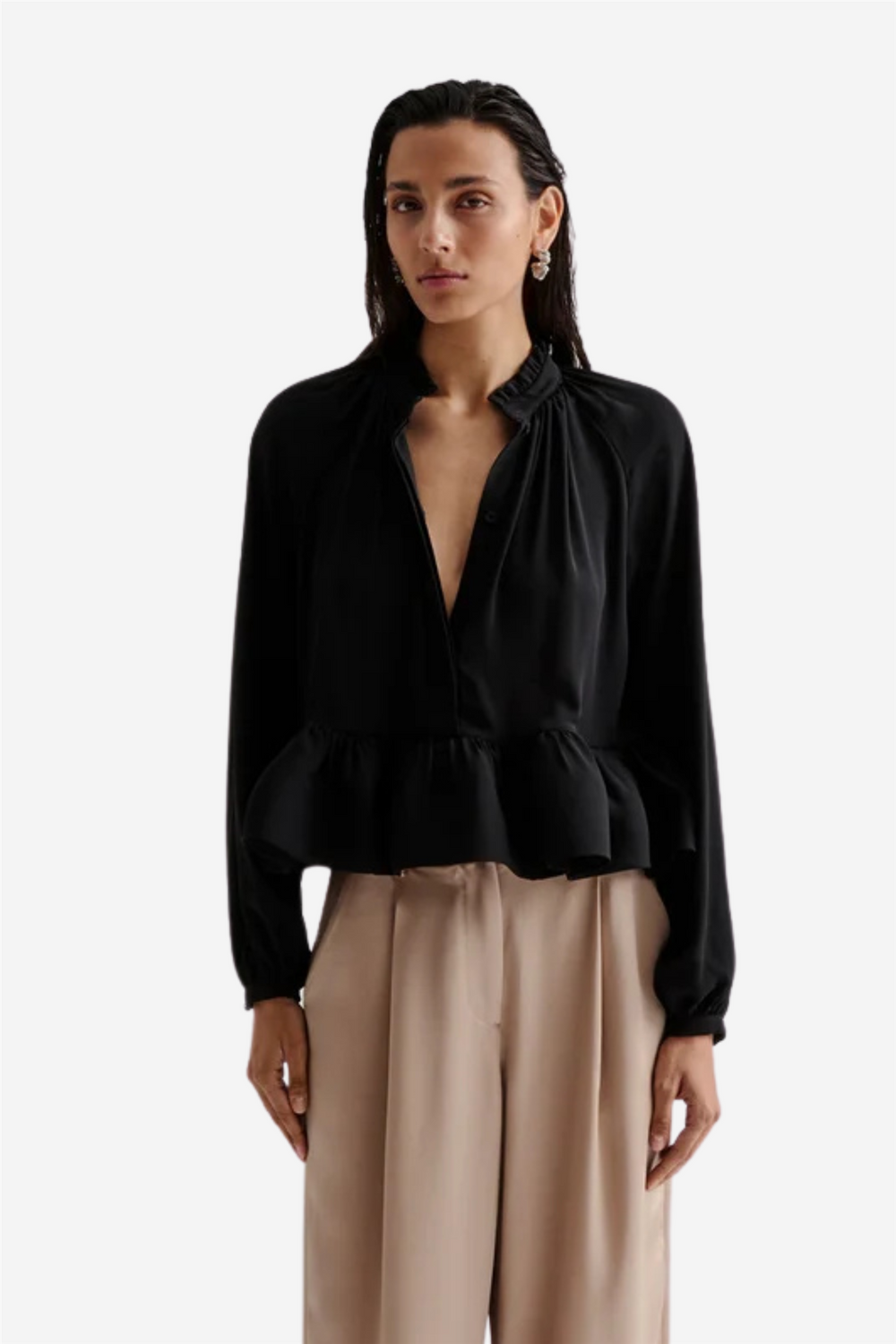 Malina Bluser & Skjorter Alva frill detailed cropped blouse