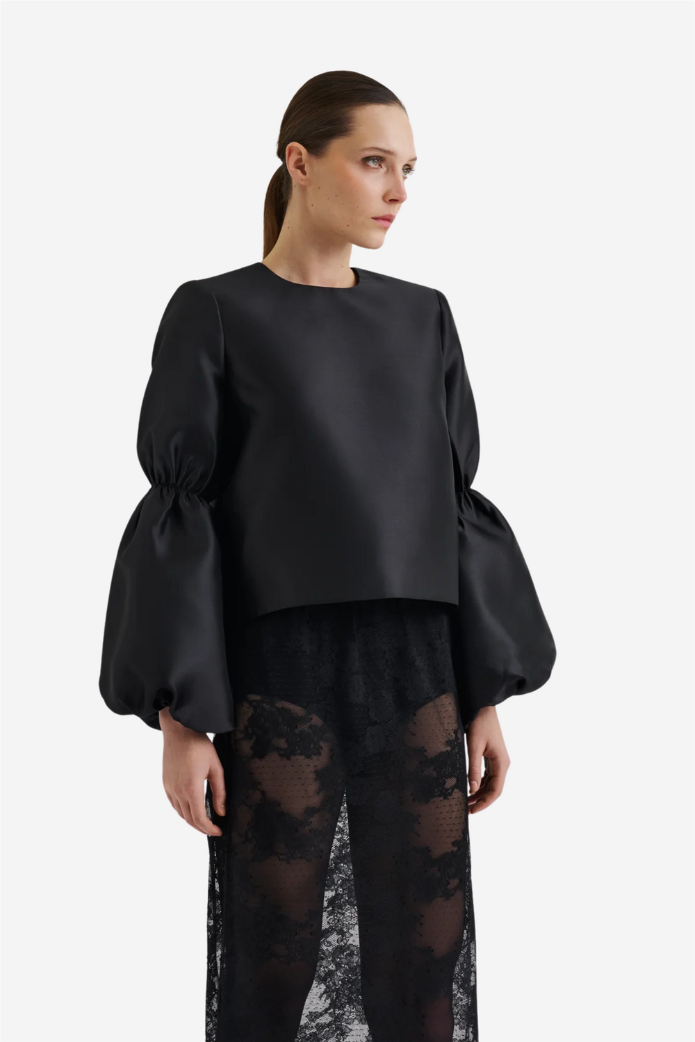 Malina Bluser & Skjorter Cia Double Pouf Sleeve Blouse Black