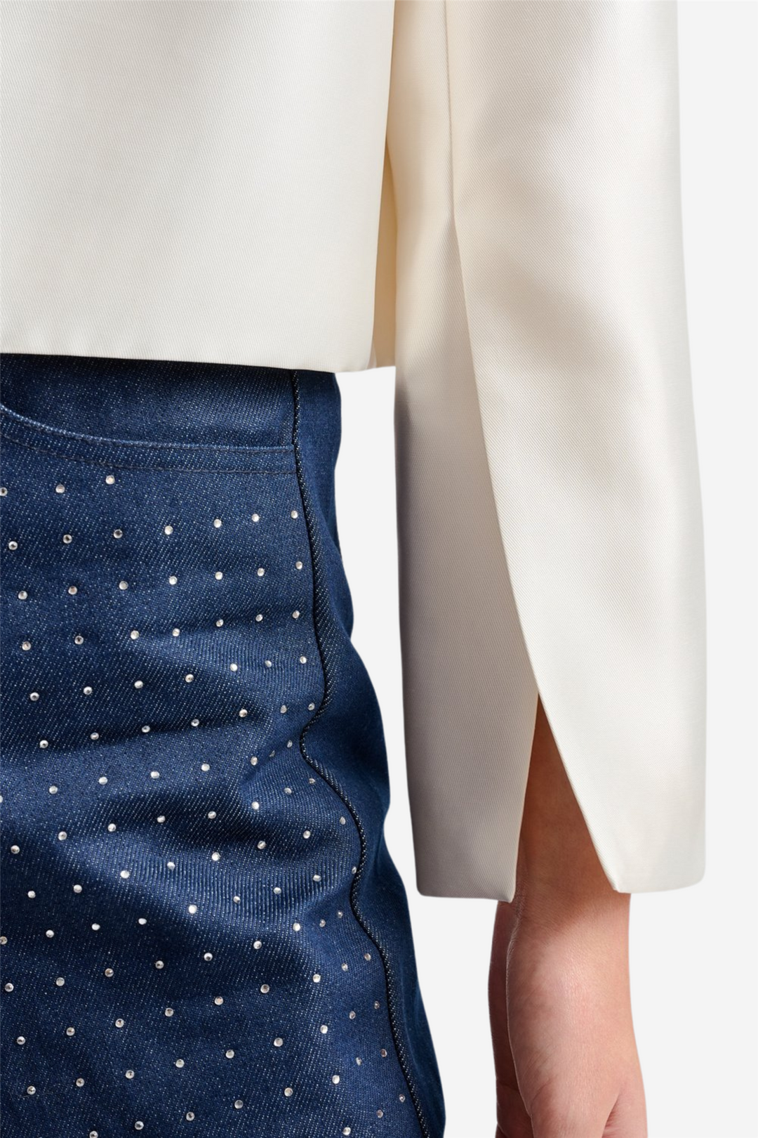 Malina Bluser & Skjorter Ruthie cropped long sleeve blouse Ivory