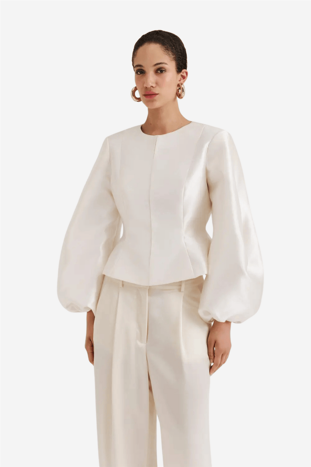 Malina Bluser & Skjorter Vendela Balloon Sleeve Blouse Ivory