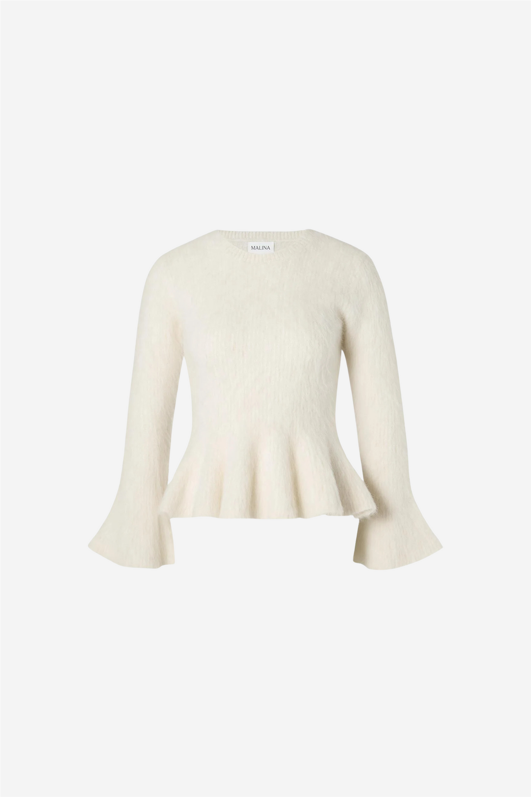 Malina Genser & Cardigan Leandra Alpaca Blend Peplum Top Vanilla