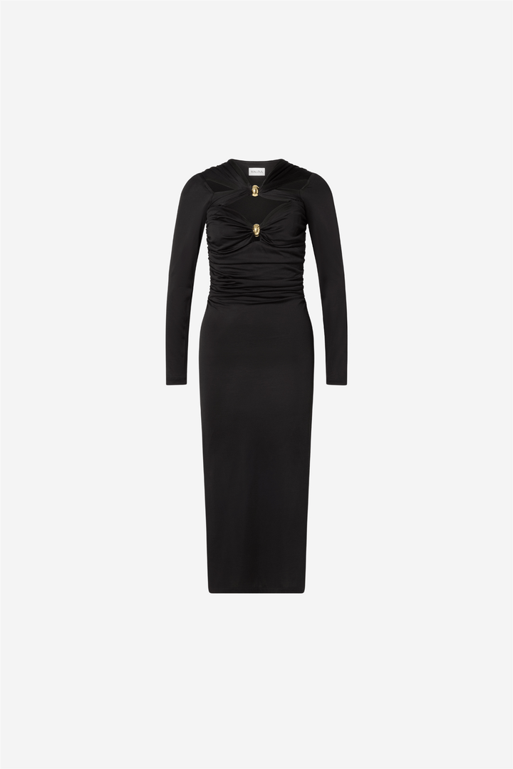 Malina Kjoler & jumpsuits Amela Embellished Jersey Midi Dress Black